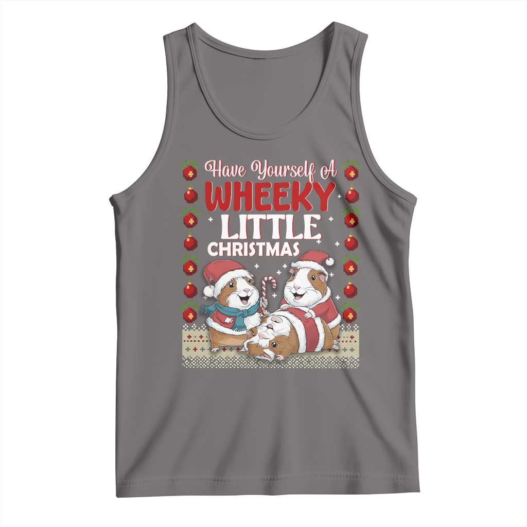 Have Yourself A Wheeky Little Christmas Tank Top Funny Guinea Pig Lover TS12 Deep Heather Print Your Wear