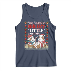 Have Yourself A Wheeky Little Christmas Tank Top Funny Guinea Pig Lover TS12 Navy Print Your Wear