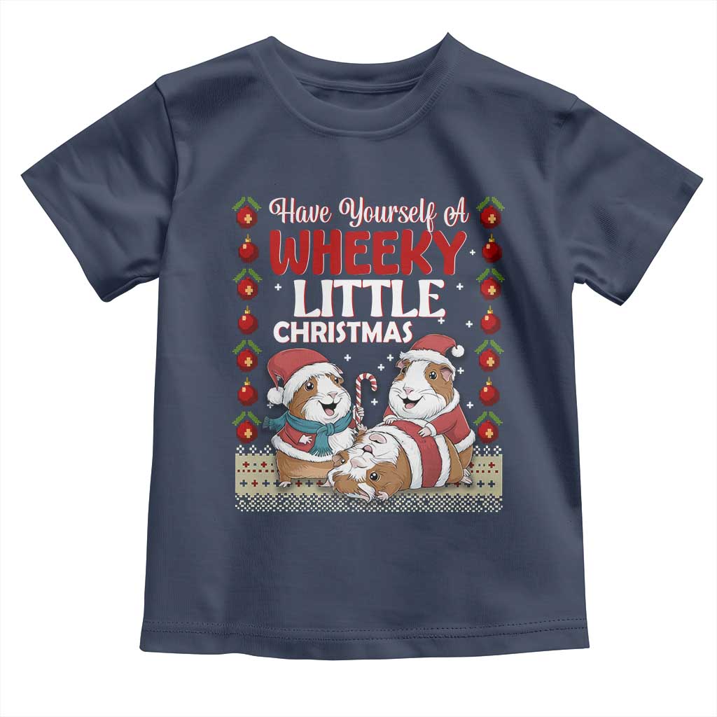Have Yourself A Wheeky Little Christmas Toddler T Shirt Funny Guinea Pig Lover TS12 Navy Print Your Wear