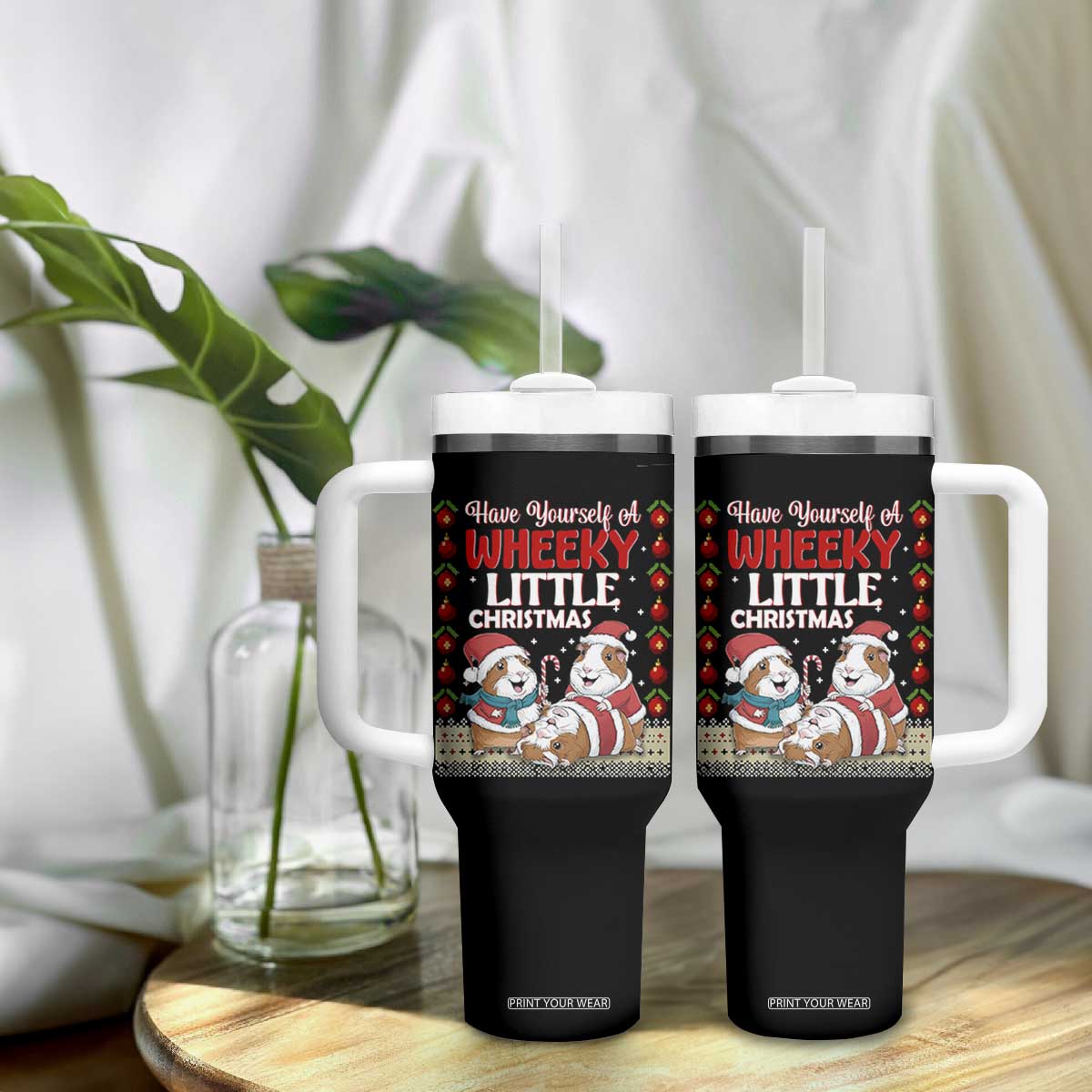 Have Yourself A Wheeky Little Christmas Tumbler With Handle Funny Guinea Pig Lover TS12 Print Your Wear