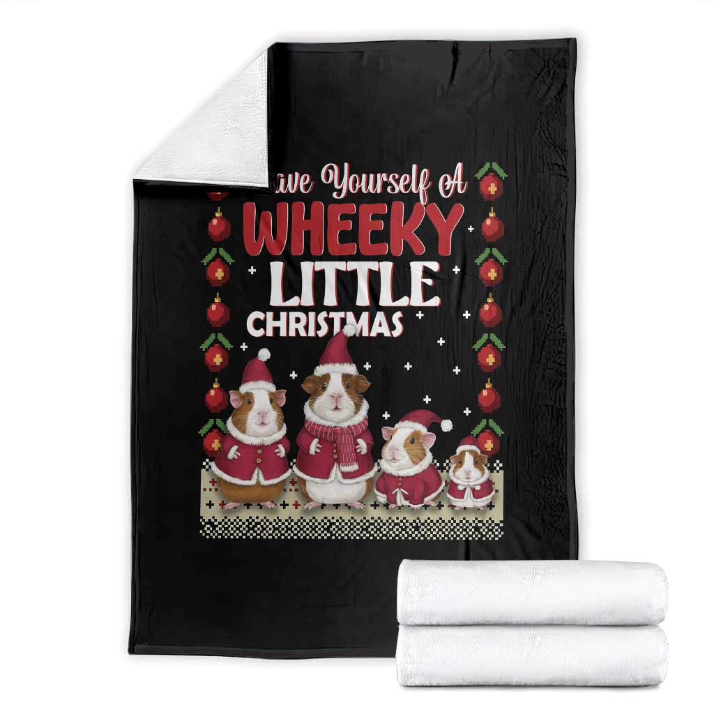 Christmas Guinea Pig Lover Throw Blanket Have Yourself A Wheeky Little TS12 Black Print Your Wear