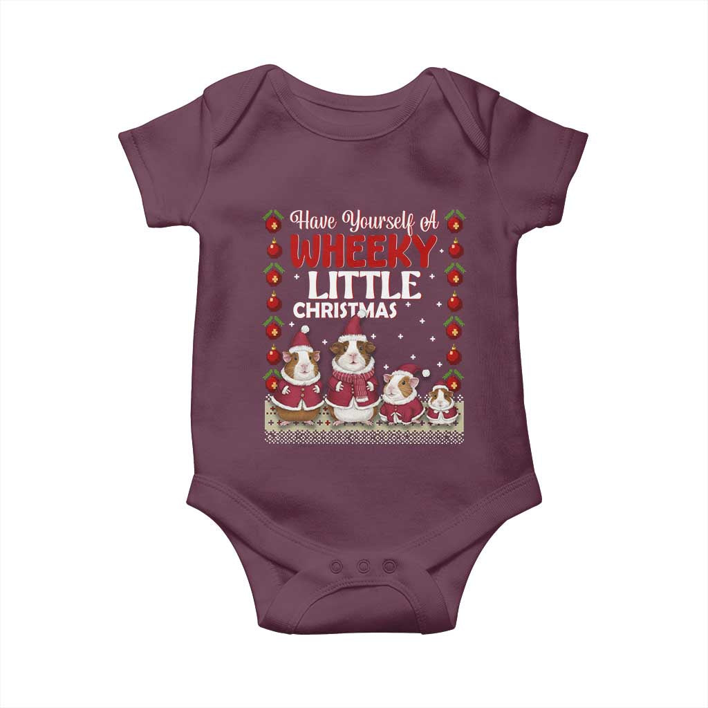 Christmas Guinea Pig Lover Baby Onesie Have Yourself A Wheeky Little TS12 Maroon Print Your Wear