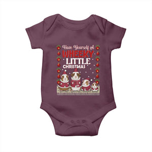 Christmas Guinea Pig Lover Baby Onesie Have Yourself A Wheeky Little TS12 Maroon Print Your Wear