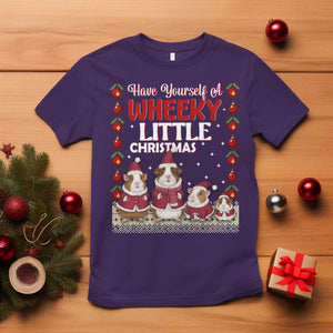 Christmas Guinea Pig Lover T Shirt Have Yourself A Wheeky Little TS12 Purple Print Your Wear
