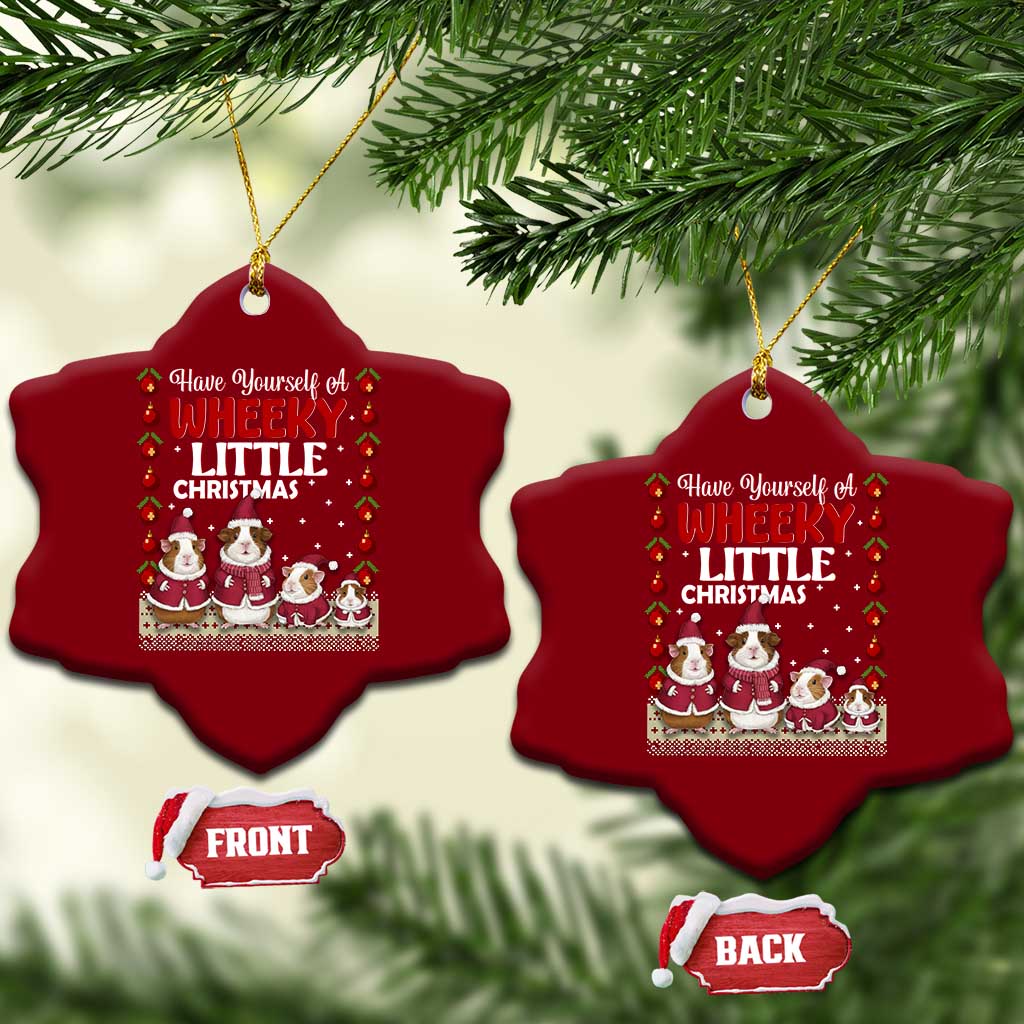 Christmas Guinea Pig Lover Ceramic Ornament Have Yourself A Wheeky Little TS12 Print Your Wear
