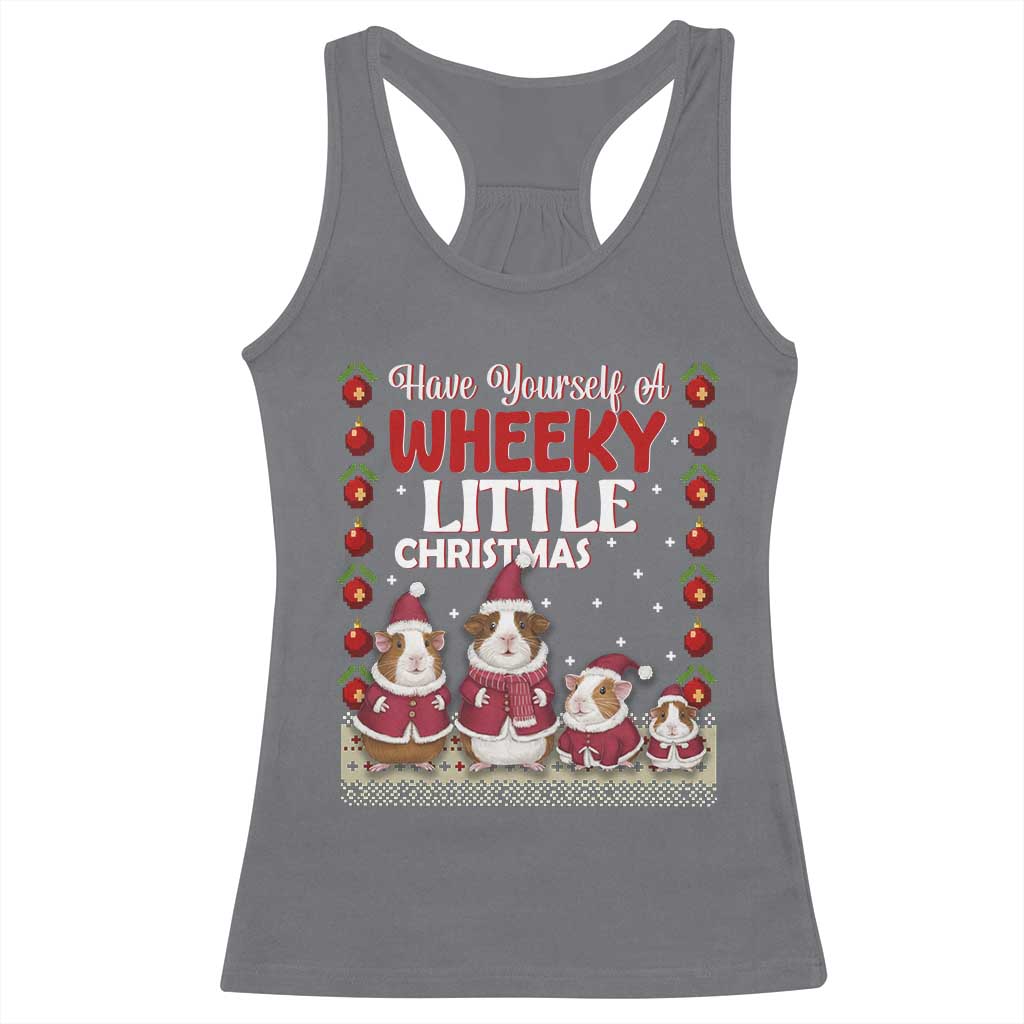 Christmas Guinea Pig Lover Racerback Tank Top Have Yourself A Wheeky Little TS12 Charcoal Print Your Wear