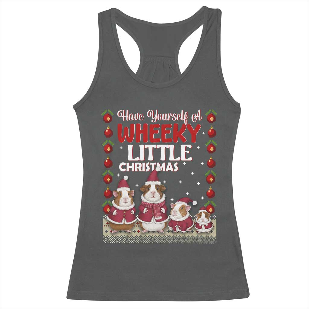 Christmas Guinea Pig Lover Racerback Tank Top Have Yourself A Wheeky Little TS12 Dark Heather Print Your Wear