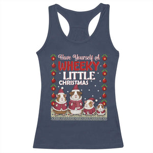Christmas Guinea Pig Lover Racerback Tank Top Have Yourself A Wheeky Little TS12 Navy Print Your Wear