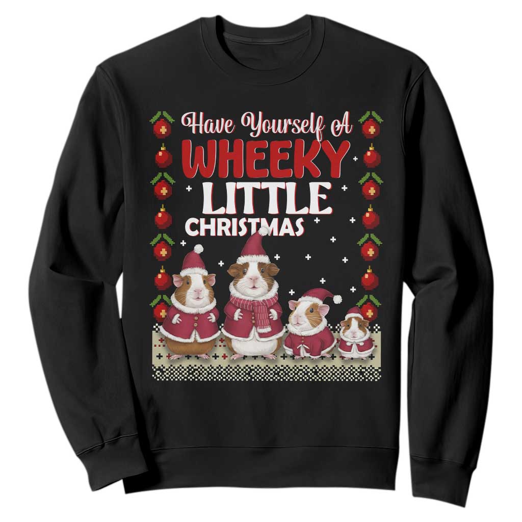 Christmas Guinea Pig Lover Sweatshirt Have Yourself A Wheeky Little TS12 Black Print Your Wear