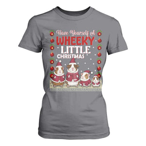Christmas Guinea Pig Lover T Shirt For Women Have Yourself A Wheeky Little TS12 Charcoal Print Your Wear