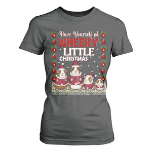 Christmas Guinea Pig Lover T Shirt For Women Have Yourself A Wheeky Little TS12 Dark Heather Print Your Wear