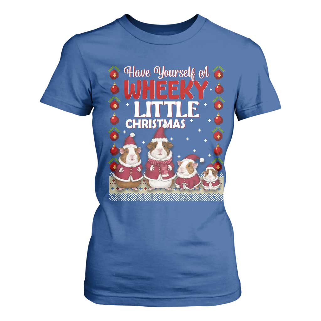 Christmas Guinea Pig Lover T Shirt For Women Have Yourself A Wheeky Little TS12 Royal Blue Print Your Wear