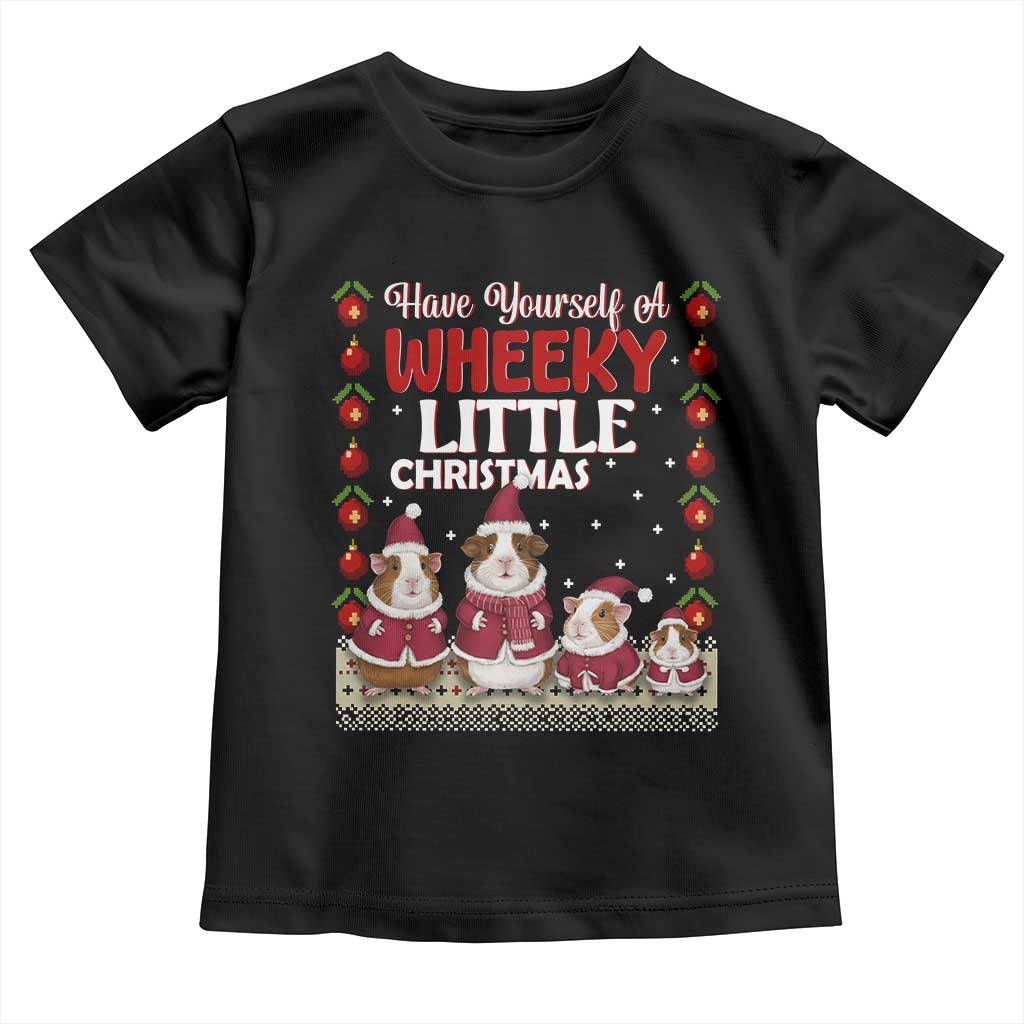 Christmas Guinea Pig Lover Toddler T Shirt Have Yourself A Wheeky Little TS12 Black Print Your Wear