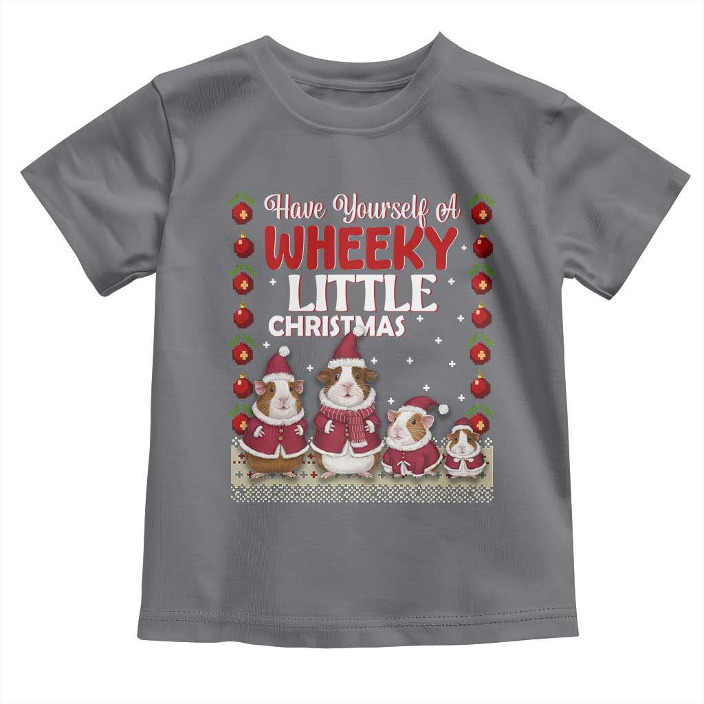 Christmas Guinea Pig Lover Toddler T Shirt Have Yourself A Wheeky Little TS12 Charcoal Print Your Wear