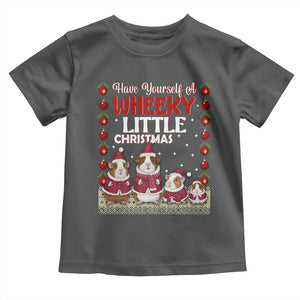 Christmas Guinea Pig Lover Toddler T Shirt Have Yourself A Wheeky Little TS12 Dark Heather Print Your Wear