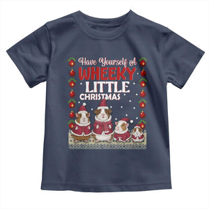 Christmas Guinea Pig Lover Toddler T Shirt Have Yourself A Wheeky Little TS12 Navy Print Your Wear
