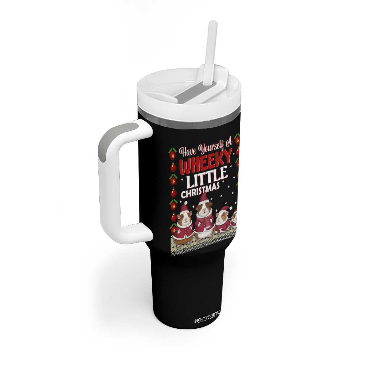 Christmas Guinea Pig Lover Tumbler With Handle Have Yourself A Wheeky Little TS12 Print Your Wear