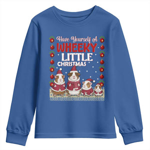 Christmas Guinea Pig Lover Youth Sweatshirt Have Yourself A Wheeky Little TS12 Royal Blue Print Your Wear