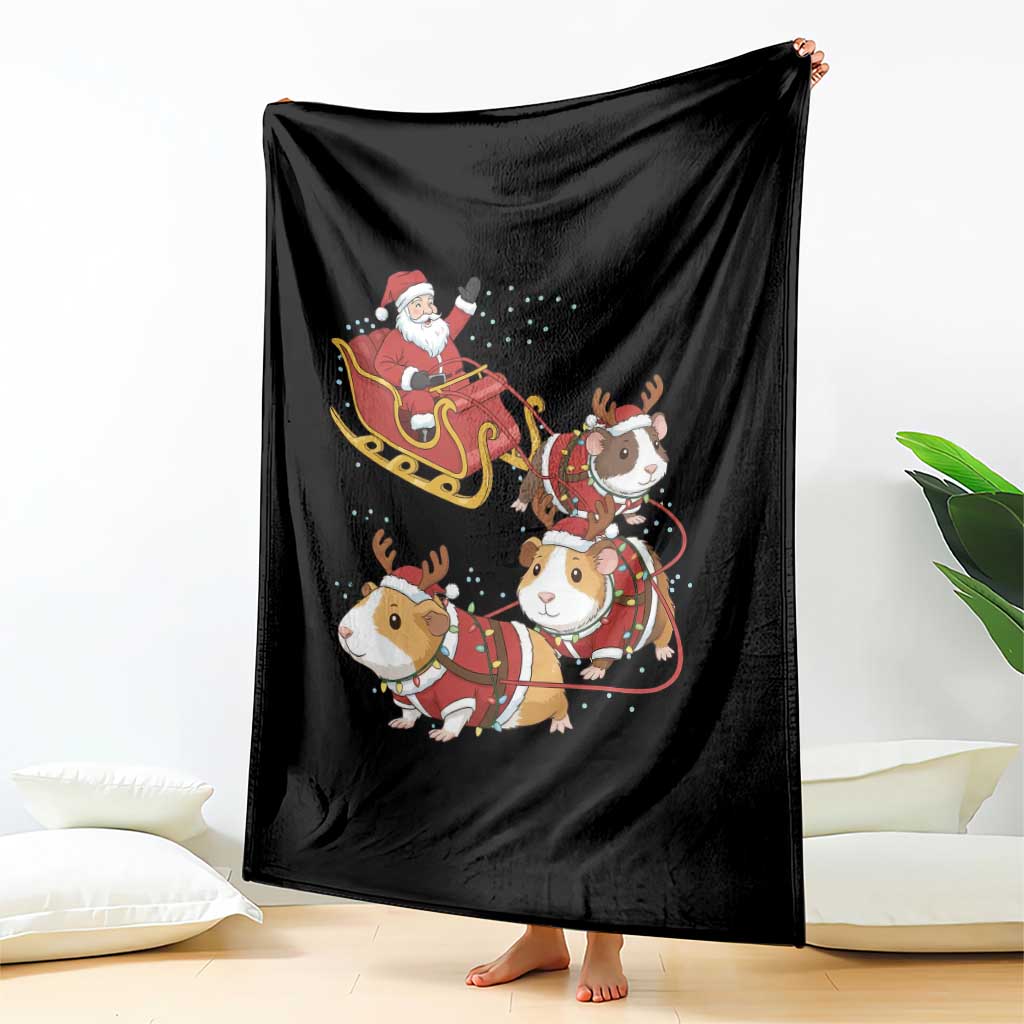 Funny Christmas Guinea Pig Lover Gift Throw Blanket Santa Pig Sleigh Crew TS12 Print Your Wear