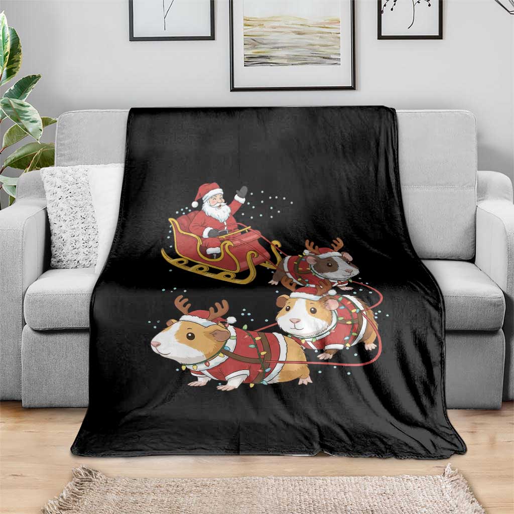 Funny Christmas Guinea Pig Lover Gift Throw Blanket Santa Pig Sleigh Crew TS12 Print Your Wear