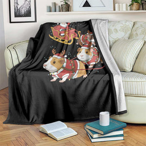 Funny Christmas Guinea Pig Lover Gift Throw Blanket Santa Pig Sleigh Crew TS12 Print Your Wear