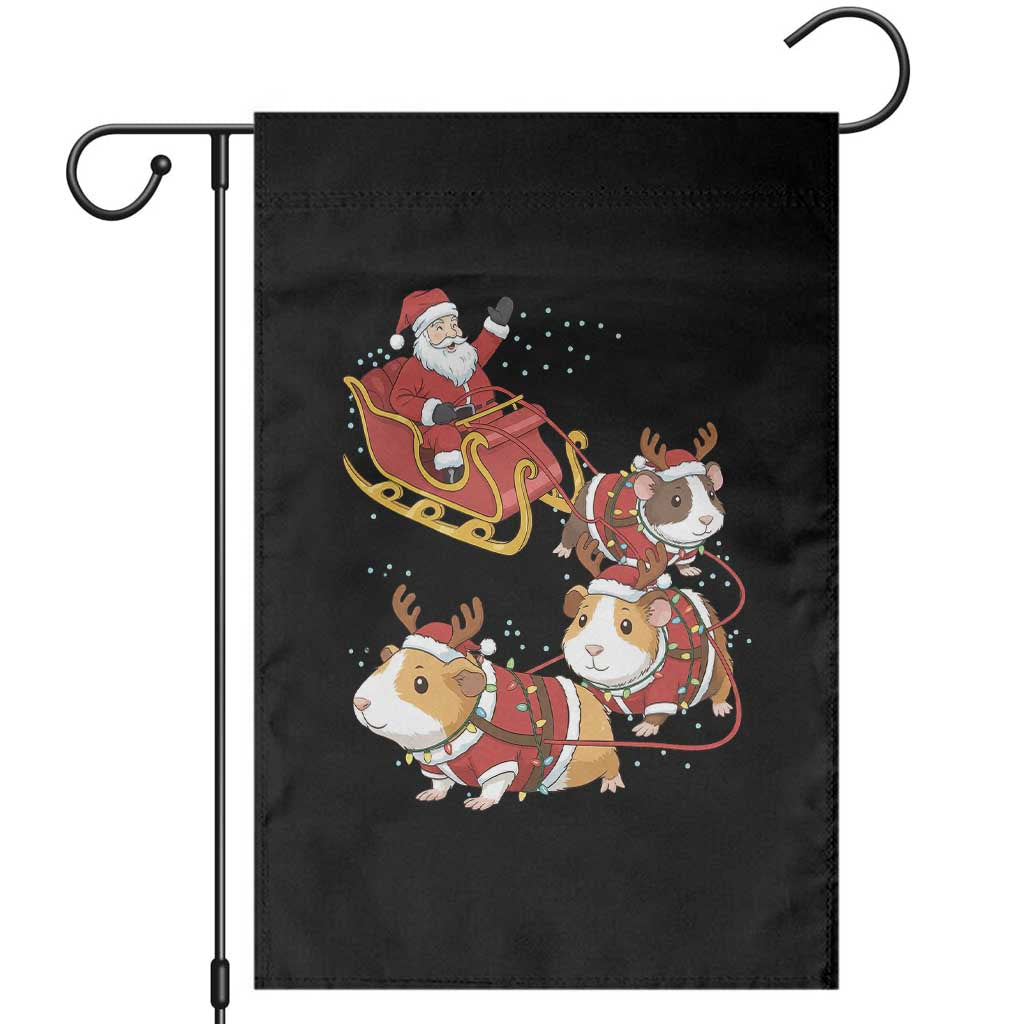 Funny Christmas Guinea Pig Lover Gift Garden Flag Santa Pig Sleigh Crew TS12 Black Print Your Wear