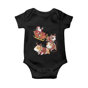 Funny Christmas Guinea Pig Lover Gift Baby Onesie Santa Pig Sleigh Crew TS12 Black Print Your Wear