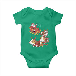 Funny Christmas Guinea Pig Lover Gift Baby Onesie Santa Pig Sleigh Crew TS12 Irish Green Print Your Wear
