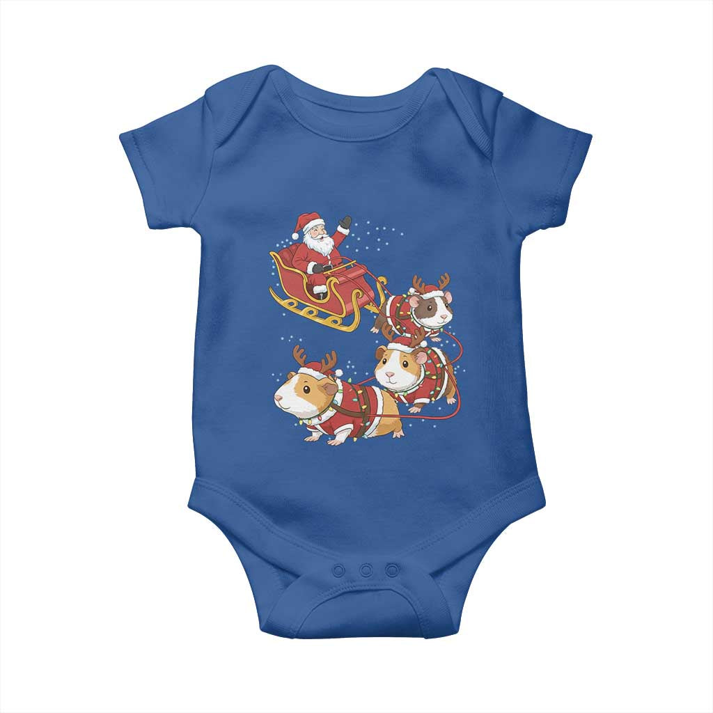 Funny Christmas Guinea Pig Lover Gift Baby Onesie Santa Pig Sleigh Crew TS12 Royal Blue Print Your Wear