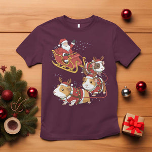 Funny Christmas Guinea Pig Lover Gift T Shirt Santa Pig Sleigh Crew TS12 Maroon Print Your Wear