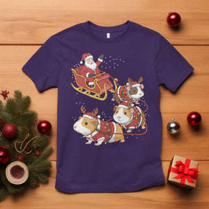 Funny Christmas Guinea Pig Lover Gift T Shirt Santa Pig Sleigh Crew TS12 Purple Print Your Wear