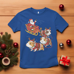 Funny Christmas Guinea Pig Lover Gift T Shirt Santa Pig Sleigh Crew TS12 Royal Blue Print Your Wear
