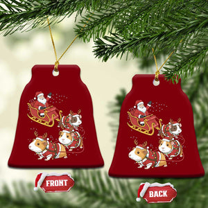 Funny Christmas Guinea Pig Lover Gift Ceramic Ornament Santa Pig Sleigh Crew TS12 Print Your Wear