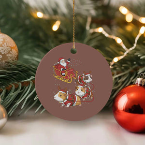 Funny Christmas Guinea Pig Lover Gift Ceramic Ornament Santa Pig Sleigh Crew TS12 1pc Mocha Print Your Wear