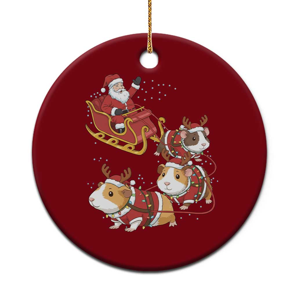 Funny Christmas Guinea Pig Lover Gift Ceramic Ornament Santa Pig Sleigh Crew TS12 1pc Red Print Your Wear