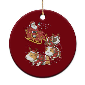 Funny Christmas Guinea Pig Lover Gift Ceramic Ornament Santa Pig Sleigh Crew TS12 1pc Red Print Your Wear