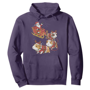 Funny Christmas Guinea Pig Lover Gift Hoodie Santa Pig Sleigh Crew TS12 Purple Print Your Wear