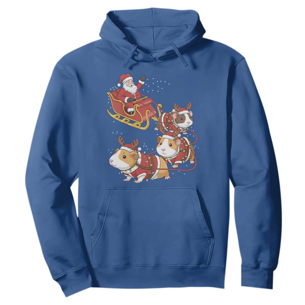 Funny Christmas Guinea Pig Lover Gift Hoodie Santa Pig Sleigh Crew TS12 Royal Blue Print Your Wear