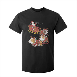 Funny Christmas Guinea Pig Lover Gift T Shirt For Kid Santa Pig Sleigh Crew TS12 Black Print Your Wear