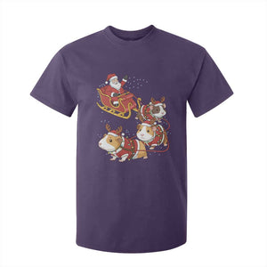 Funny Christmas Guinea Pig Lover Gift T Shirt For Kid Santa Pig Sleigh Crew TS12 Purple Print Your Wear