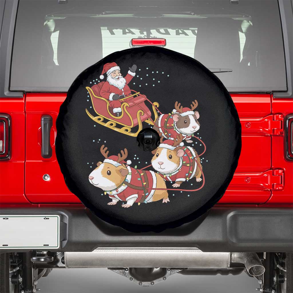 Funny Christmas Guinea Pig Lover Gift Spare Tire Cover Santa Pig Sleigh Crew TS12 Black Print Your Wear