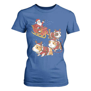 Funny Christmas Guinea Pig Lover Gift T Shirt For Women Santa Pig Sleigh Crew TS12 Royal Blue Print Your Wear