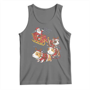 Funny Christmas Guinea Pig Lover Gift Tank Top Santa Pig Sleigh Crew TS12 Black Heather Print Your Wear