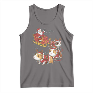 Funny Christmas Guinea Pig Lover Gift Tank Top Santa Pig Sleigh Crew TS12 Deep Heather Print Your Wear