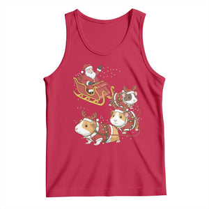Funny Christmas Guinea Pig Lover Gift Tank Top Santa Pig Sleigh Crew TS12 Red Print Your Wear