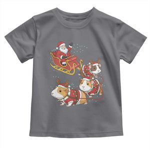 Funny Christmas Guinea Pig Lover Gift Toddler T Shirt Santa Pig Sleigh Crew TS12 Charcoal Print Your Wear