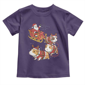 Funny Christmas Guinea Pig Lover Gift Toddler T Shirt Santa Pig Sleigh Crew TS12 Purple Print Your Wear