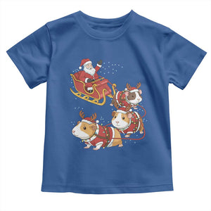Funny Christmas Guinea Pig Lover Gift Toddler T Shirt Santa Pig Sleigh Crew TS12 Royal Blue Print Your Wear