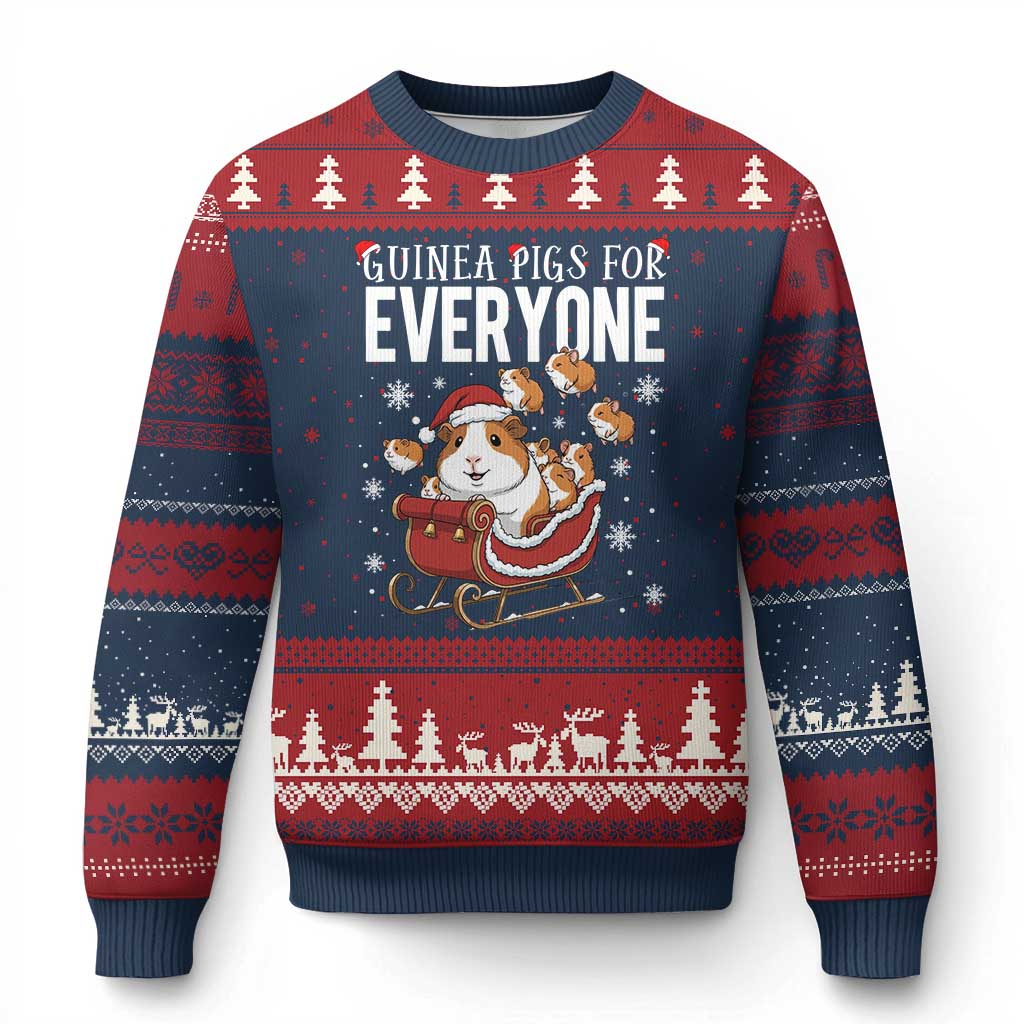 Christmas Guinea Pigs For Everyone Ugly Christmas Sweater Funny Cavy Lover Gift TS12 Navy Red Print Your Wear