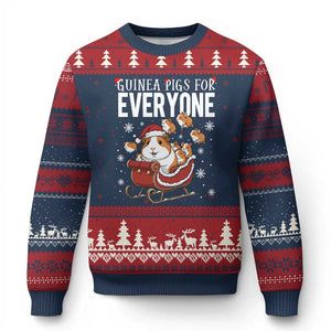 Christmas Guinea Pigs For Everyone Ugly Christmas Sweater Funny Cavy Lover Gift TS12 Navy Red Print Your Wear